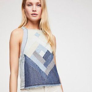 Free People Park Avenue Tank Chambray denim